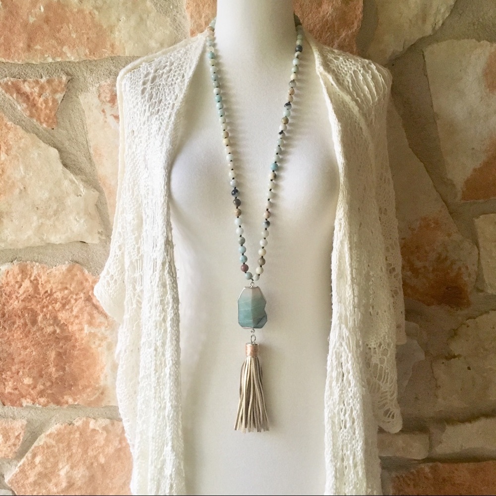 Anthro Amazonite Boho Necklace - Picture 2 of 6
